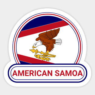 American Samoa Country Badge - American Samoa Flag Sticker